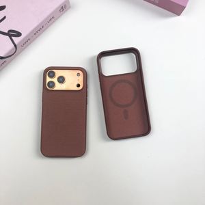 Étui de téléphone en tissu magnétique PU TechWoven avec bouton IA et trou pour cordon, coque antichoc pour <span class=keywords><strong>iPhone</strong></span> 17 16/15/14/ Pro Max - Product Image 2
