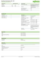 Bornier de terre WAGO 2001-1507 5 conducteurs en polyamide PA66 vert-jaune, 1,5 mm, à encliquetage, CAGEs CLAMPs, rail DIN 35x15, 800V