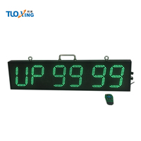 TT0680AD Layar LED 8" Dua Sisi Persegi Bertenaga AC Timer Hitung Mundur Desain Modern Jam Pengatur Waktu Olahraga Lari Luar Ruangan