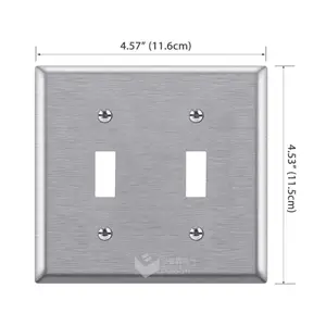 2 gang Toggle Light Switch Stainless Steel Wall Plate