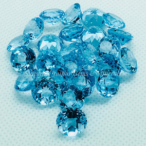 Precio de fábrica al por mayor 12mm Corte brillante Topacio azul cielo natural Piedra preciosa suelta facetada de alta calidad por quilate Certificado IGI - Product Image 6