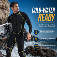 Combinaison de plongée en néoprène 3 mm pour homme, fermeture éclair frontale, plongée sous-marine, snorkeling, isolée thermiquement, col montant, fournisseur en gros