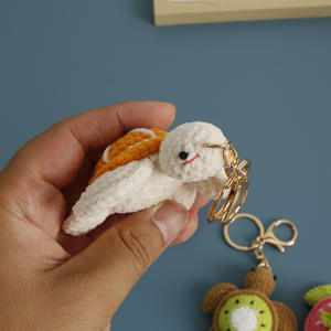 아미구루미 뜨개질 코바늘 바다 거북이 키체인 고급 대량 핸드메이드 귀여운 미니 거북이 장난감 바다 봉제 동물 인형 열쇠고리 - Product Image 4