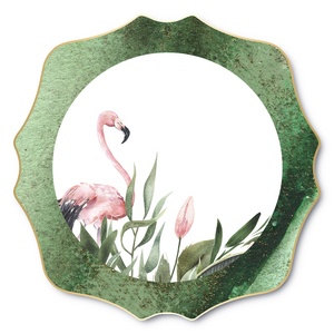 Service de table en porcelaine écologique en gros, motif flamant rose, assiette à dîner, dentelle de tournesol, assiette à dessert, assiette à pain, dentelle de tournesol - Product Image 5