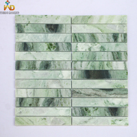 Mosaïque en marbre naturel poli, mosaïque en marbre vert, durable, pour extérieur, salle à manger, salle de bain, cuisine, salon, sol, mur, décoration