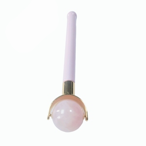 Rodillo facial de jade de cuarzo rosa 100% natural de una sola cabeza - Product Image 3