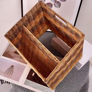 Grenzüberschreitender Rattan-ähnlicher Faltbarer Aufbewahrungskorb Tragbarer PE-Kunststoff Gewebter Aufbewahrungsbehälter für Zimmer und Wäsche - Product Image 4