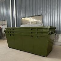 Conteneur à déchets mobile en acier pour l'extérieur, bac à déchets, bac à déchets efficace, recyclage des déchets, métal de rebut, bac à déchets à roulettes