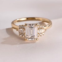 Anillo de Compromiso de Oro Sólido de 10k, 14k, 18k con Diamante Cultivado en Laboratorio para Hombre y Mujer, Certificado IGI GIA, 2ct, 3ct, VVS, Joyería de Diamantes de Laboratorio Personalizada