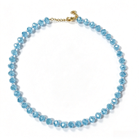 Collier de perles en pierre naturelle de style chinois rétro, en acier inoxydable, design coloré en cristal, fait main, bijoux de haute qualité