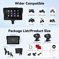 Bestsonic - Cámara para Motocicleta de 7 Pulgadas con Carplay, Doble Cámara 2K, Carplay Inalámbrico, Android Auto, Navegación GPS para Motocicletas, Control por Voz