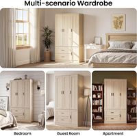 Armoire avec 2 tiroirs et étagères, chêne clair