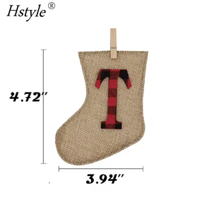 Hstyle SD2611 <span class=keywords><strong>toile</strong></span> <span class=keywords><strong>de</strong></span> <span class=keywords><strong>jute</strong></span> <span class=keywords><strong>chaussette</strong></span> en forme <span class=keywords><strong>de</strong></span> décoration <span class=keywords><strong>de</strong></span> noël Unique décor <span class=keywords><strong>de</strong></span> noël grande cheminée décors noël joyeux noël bannière - Product Image 3