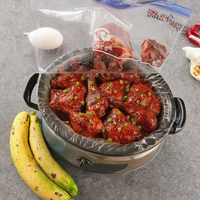 Sac de cuisson pour poulet et dinde en plastique PA/NY sans BPA, à soufflet inférieur, thermoscellable, avec impression en héliogravure, pour aliments, en carton, vente chaude