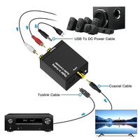 Digital-zu-Analog-Audio-Konverter, Optischer Toslink-Eingang zu RCA L/R Analog Stereo DAC-Adapter mit Kabelset