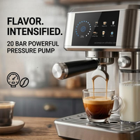 Cafetera Premium de Doble Caldera, Acero Inoxidable, Pantalla Táctil, Portafiltro de 51/58 mm, Espumador de Leche, Semiautomática