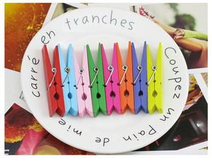 Pinzas de Ropa de Madera Coloridas, Decorativas, para Colgar Manualidades, Fotos, Papel, para Sala de Estar y Armario - Product Image 4