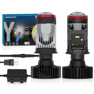 JINXIN Y7D lente de luz dual H4 lejos y cerca de un coche de alto brillo coche LED faros ojo de pez luces de coche - Product Image 1