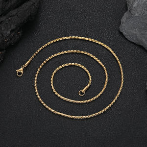 Collares Elegantes de Cadena de Trigo de Acero Inoxidable 316 con Acabado Pulido y Baño de Oro PVD de 18K, Accesorio de Joyería de Moda para Hombre y Mujer - Product Image 6