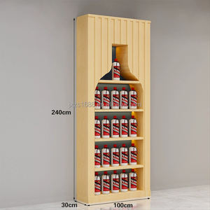 Exhibidor de Madera Maciza Rojo y Blanco de Lujo Personalizado, Mostrador de Supermercado, Exhibidor para Tienda de Tabaco con Iluminación LED de Metal JINXIN - Product Image 5