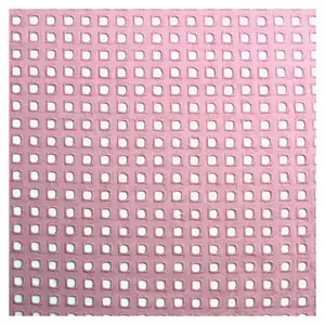 Bordado plano de alta calidad 2024, waffle de algodón nupcial, bordado de tela de encaje con cable George rosa