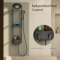 Ensemble de robinetterie moderne de luxe haute qualité Led 4 fonctions multifonction en laiton blanc pour système de douche de salle de bains