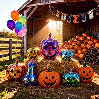 Décorations de citrouille en verre miroir pour fête d'Halloween, artisanales, écologiques, non toxiques, personnalisables en couleur et taille (CM), fabriquées sur mesure