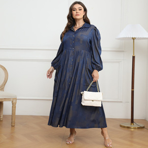Robe chemise à jupe ample à imprimé vintage, élégante et décontractée - Product Image 4