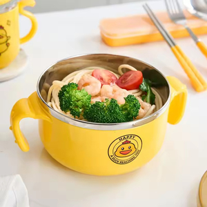 New Arrival 304 Stainless Steel Cutlery <b>Set</b> Plastic Bowl Cup and Tableware <b>Sets</b> for Children Baby - Product Image 1