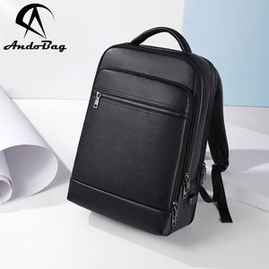 AndoBag Genuine Cow Leather 15.6-Inch <b>Laptop</b> <b>Backpack</b> for Men Man Fashion Business Travel Shoulder <b>Bag</b> with USB Charge Port 6883 - Product Image 1