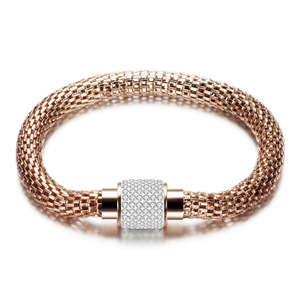 Bracelet Câble Vintage Européen-Américain en Acier, Or, Or Rose, Alliage de Zinc Micro-Incrusté, Bijou Cadeau - Product Image 4