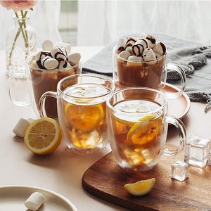 Mug à café de différentes tailles, résistant à la chaleur, 250 ml, <span class=keywords><strong>verre</strong></span> à <span class=keywords><strong>double</strong></span> <span class=keywords><strong>paroi</strong></span> en borosilicate, <span class=keywords><strong>verre</strong></span> à boire - Product Image 5
