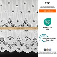 Tissu en dentelle florale respirant et hydrosoluble 100% coton pour vêtements ou robe hawaïenne, tissu en dentelle brodée