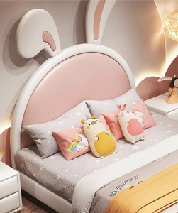 Set di Mobili <span class=keywords><strong>per</strong></span> Camera da Letto <span class=keywords><strong>per</strong></span> Bambini dal Design Moderno, Letto Singolo e Letto Principessa <span class=keywords><strong>per</strong></span> Ragazze con Design a Coniglio, Letto Girevole in Legno Morbido - Product Image 4