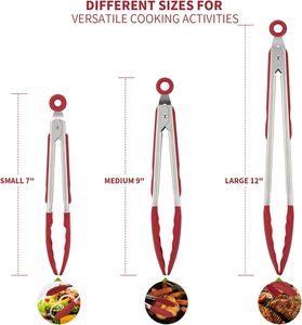 Silicone Food Tong Stainless Steel <b>Kitchen</b> Tongs Silicone Non-stick Cooking Clip Clamp BBQ Salad Tools Grill <b>Kitchen</b> <b>Accessories</b> - Product Image 2