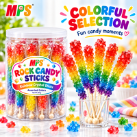Bâtonnets de sucre multicolores fantaisie pour café, bonbons de roche végétaliens emballés individuellement, bâtonnets de cristal en vrac