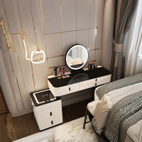 Commode multifonctionnelle avec miroir intelligent et plusieurs tiroirs pour chambre à coucher
