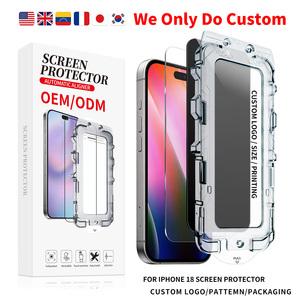 Protection d'écran personnalisée avec outil d'alignement automatique Installation facile pour <span class=keywords><strong>iPhone</strong></span> 18 Series Film en verre trempé HD Anti-traces de doigts - Product Image 1