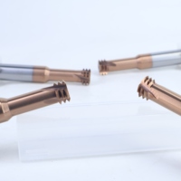 Alat Pemotong Ulir Tungsten Carbide 3 Gigi dengan Lapisan Perunggu untuk Pemesinan Material Keras