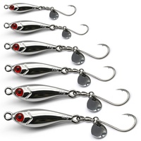 Leurre de pêche électroplaqué effet miroir Dolphin Jig 7g-40g avec hameçon simple et lame rotative 3D à œil rouge pour la pêche au bar, au maquereau en eau douce et salée