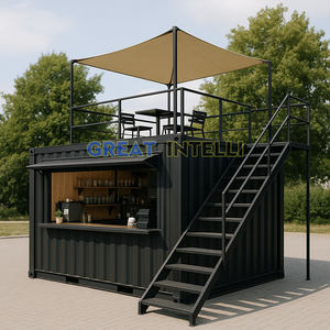 Café de restauration rapide en conteneur, restaurant portable avec cuisine, atelier, bureau à domicile, usage hôtelier, structure en acier, design moderne - Product Image 2