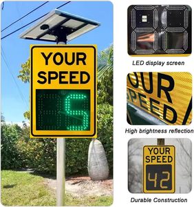 Juego de Señales de Velocidad con Radar y Energía Solar, Señales LED con Indicación de Velocidad y Alertas de Caras Sonrientes/Tristes - Product Image 3