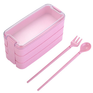 Japanese Style Triple Tier Eco-Friendly BPA Free 3-Compartment Picnic Bento <b>Box</b> Microwave Safe Portable <b>Lunch</b> Container for - Product Image 5