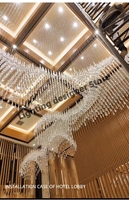 Candelabro LED creativo para Hotel, sala de estar, escaleras, lujosa lámpara colgante de techo grande, candelabros largos de gota de lluvia de estilo nórdico