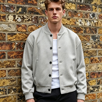 Blousons Bomber Amples pour Hommes Automne – Boutonnés, Couleur Unie, Décontractés, Chauds, Coupe-Vent, Respirants, Tendance Haut de Gamme en Polyester/Coton