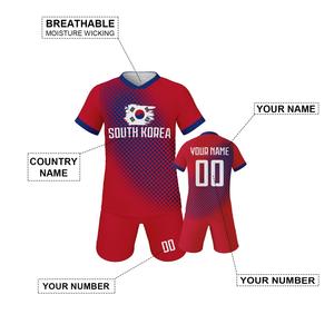 Maillot de football personnalisé pour enfants de Corée <span class=keywords><strong>du</strong></span> <span class=keywords><strong>Sud</strong></span>, uniforme de football personnalisé avec nom et numéro, maillot d'équipe pour jeunes garçons et filles, cadeau pour les fans - Product Image 2