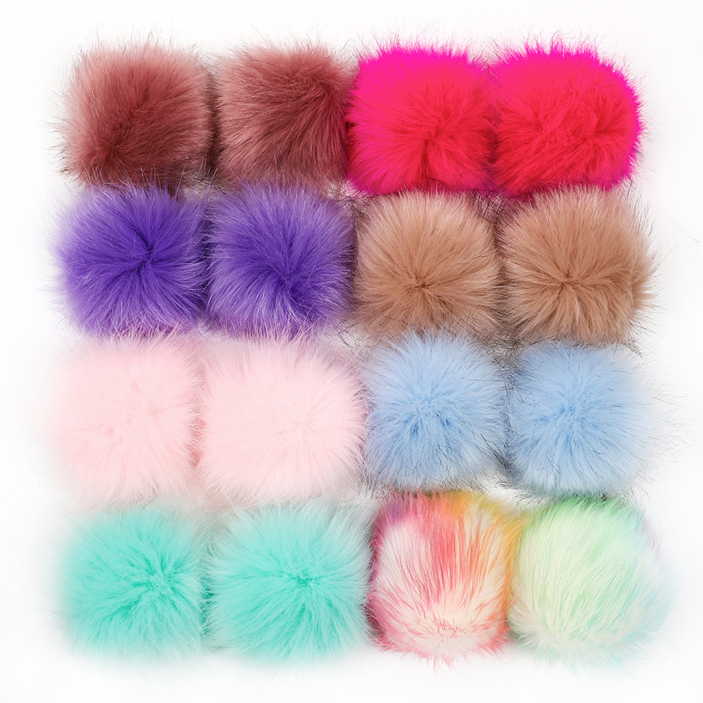 Оптовая продажа с фабрики, помпон из искусственного лисьего меха или помпон из искусственного меха енота с эластичной лентой