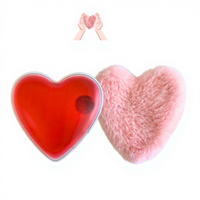 Pack chauffant magique instantané réutilisable en PVC en forme de cœur, avec housse en tissu peluche, pour soulager la douleur et une utilisation en poche – Vente chaude