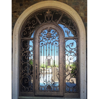 Reja de Hierro Ornamental para Ventanas y Puertas, Diseño Decorativo de Hierro Forjado, Puerta Individual de Seguridad Metálica para Entrada Principal