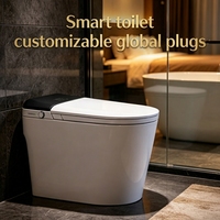 Asiento de Inodoro Inteligente de Cerámica Multifuncional Moderno con Sensor de Cierre Lento y Tapones Personalizados para Decoración de Villas